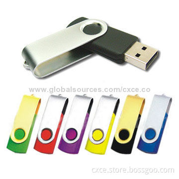 Swivel USB Flash Drive, Measuring 5.5 x 1.9 x 1cm, with 256MB to 16GB Capacity